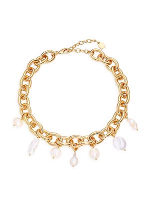 Women's Aspen Goldtone & Freshwater Pearl Necklace - Pearl - Pearl