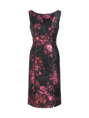 Women's Astaire Rosemoor Jacquard Cocktail Dress - Mauvewood Multi - Size 4