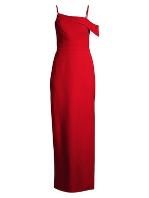 Women's Asymmetric Column Maxi Dress - Red - Size 4 - Red - Size 4