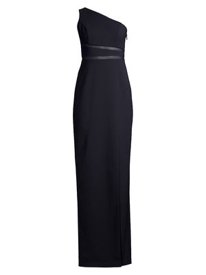 Women's Asymmetric Crepe Gown - Twilight - Size 0 - Twilight - Size 0