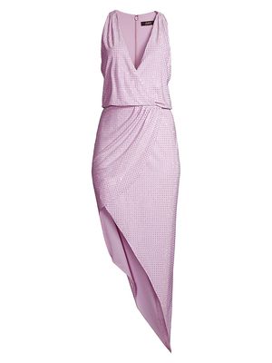 Women's Asymmetric-Hem Studded Dress - Lilac - Size 0 - Lilac - Size 0