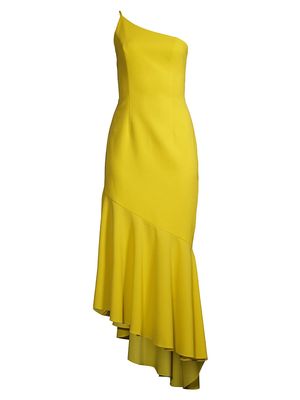 Women's Asymmetric One-Shoulder Maxi Dress - Bamboo - Size 0