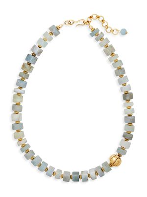 Women's Atlas 24K Gold-Plated & Aquamarine Necklace - Aquamarine