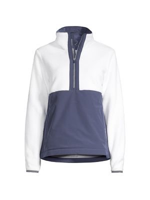 Women's Aubree Hybrid Fleece Pullover Jacket - White Storm - Size XS