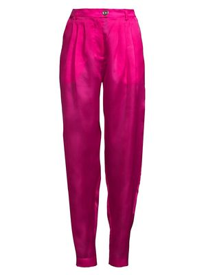 Women's Aubrey Sheer Silk Pants - Royal Pink - Size XL