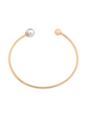 Women's Aura 18K Gold-Plated & 8MM Faux Pearl Flexible Bracelet - Pearl - Size Small - Pearl - Size Small
