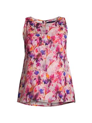 Women's Aurora Layered Floral Top - Pink Floral - Size 12W - Pink Floral - Size 12W