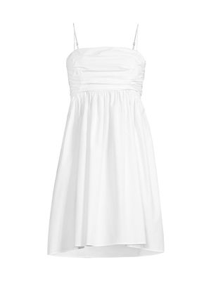 Women's Ava Pleated Back-Tie Minidress - White - Size Large