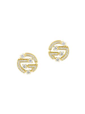 Women's Avenues 18K Gold & Diamond Stud Earrings