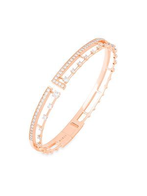 Women's Avenues 18K Rose Gold & Diamond Hinged Cuff - Pink Gold - Pink Gold