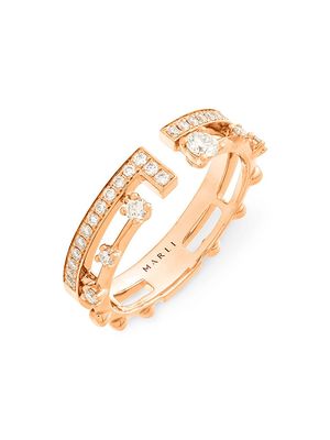 Women's Avenues 18K Rose Gold & Diamond Index Ring - Pink Gold - Size 6.5 - Pink Gold - Size 6.5