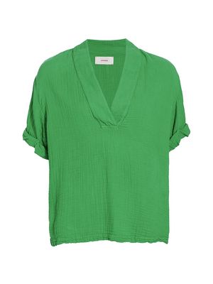 Women's Avery Cotton Gauze Pullover Top - Lily Pad - Size Medium