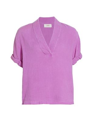 Women's Avery Cotton Gauze Pullover Top - Plumeria - Size Medium