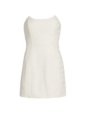 Women's Avery Tweed Strapless Minidress - Ivory - Size Medium