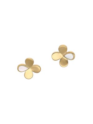 Women's Ayanti 18K Gold-Plated & Faux Mother-Of-Pearl Stud Earrings - Pearl - Pearl