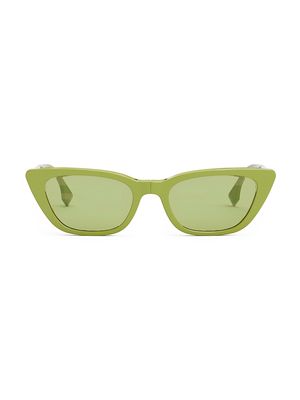 Women's Baguette Anniversary 53MM Cat-Eye Sunglasses - Shiny Green