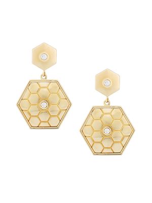 Women's Baia 18K Yellow Gold & 0.14 TCW Diamond Honeycomb Drop Earrings - Yellow Gold - Yellow Gold