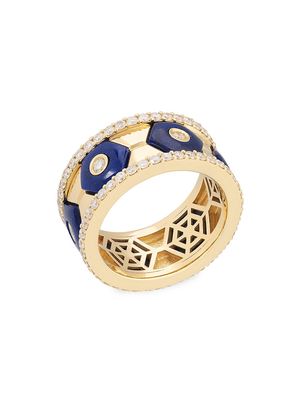 Women's Baia 18K Yellow Gold, Lapis Lazuli & 1.08 TCW Diamond Ring - Yellow Gold - Size 7 - Yellow Gold - Size 7