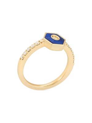Women's Baia 18K Yellow Gold, Malachite & 0.39 TCW Diamond Ring - Yellow Gold - Size 6.5 - Yellow Gold - Size 6.5