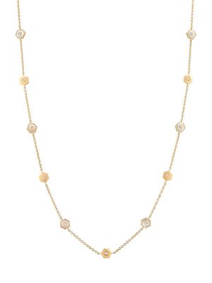Women's Baia 18K Yellow Gold, Mother-Of-Pearl & 1.25 TCW Diamond Pendant Necklace - Yellow Gold - Yellow Gold