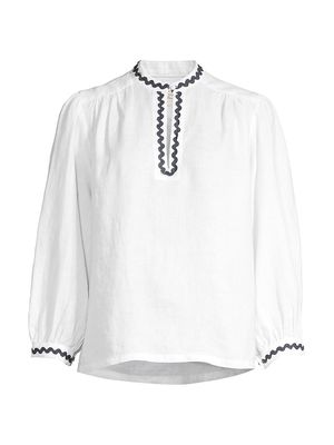 Women's Bailey Cotton Blouse - White - Size Small - White - Size Small