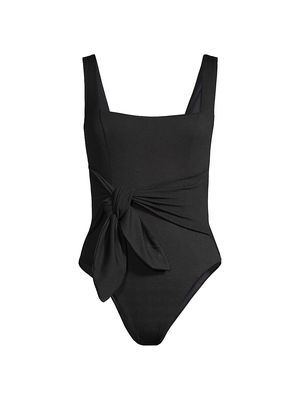Women's Balboa One-Piece Draped Swimsuit - Black - Size XS - Black - Size XS