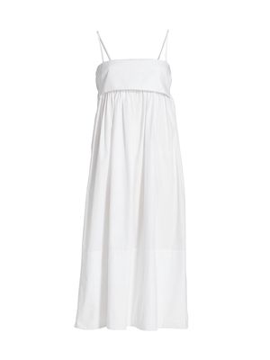 Women's Bandeau Babydoll Dress - White Poplin - Size Small - White Poplin - Size Small
