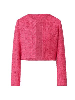 Women's Barb Tweed Crop Jacket - Magenta - Size 2