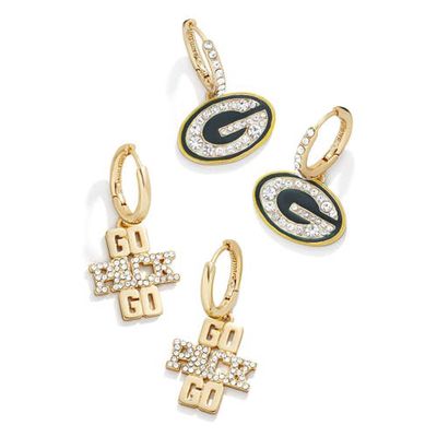 Women's BaubleBar Gold Green Bay Packers Team Earrings Set