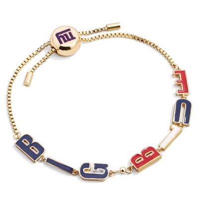 Women's BaubleBar New York Giants Slogan Pull-Tie Bracelet in Gold