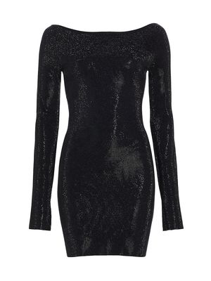 Women's Beaded Hotfit Minidress - Black - Size XS