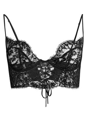 Women's Beaded Lace Bralette - Black - Size 36C