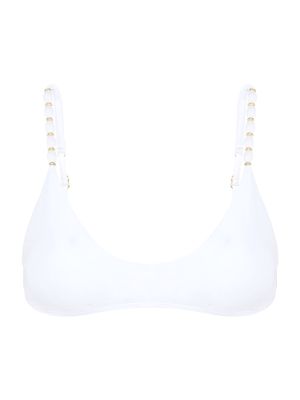 Women's Beaded-Strap Bralette Bikini Top - White - Size Small - White - Size Small