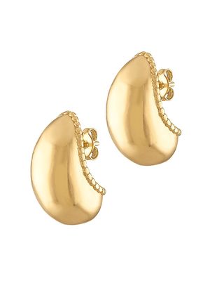 Women's Bean 18K Gold-Filled Hoop Earrings - Gold - Gold