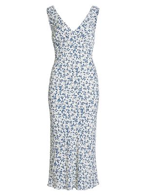 Women's Beauden Floral Sleeveless Midi-Dress - Santorini - Size XS