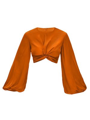Women's Behati Puff-Sleeve Top - Rust - Size XS