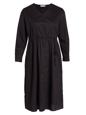 Women's Belinda Split Drawstring Midi-Dress - Black - Size 14 - Black - Size 14