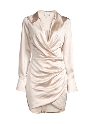 Women's Bella Satin Minidress - Cream - Size Small