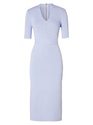 Women's Belted Crepe-Knit Midi-Dress - Lilac - Size Medium - Lilac - Size Medium