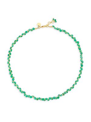 Women's Bengali Green Onyx & 14K-Gold-Plated Necklace - Green Onyx - Green Onyx