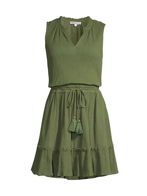 Women's Beth Drawstring Minidress - Olive - Size Small