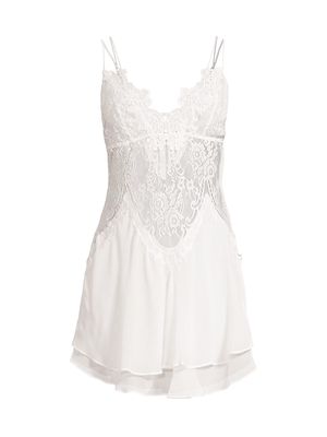Women's Betina Satin & Lace Nightgown - Ivory - Size XS - Ivory - Size XS