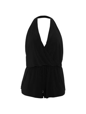 Women's Bianca Romper One-Piece Swimsuit - Black - Size 16W - Black - Size 16W
