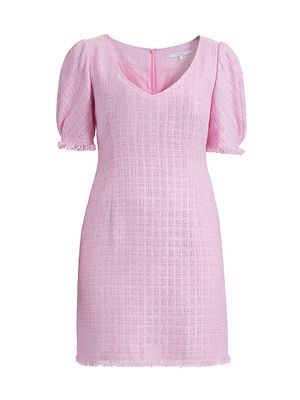 Women's Bianca Tweed Knee-Length Dress - Rose - Size 6