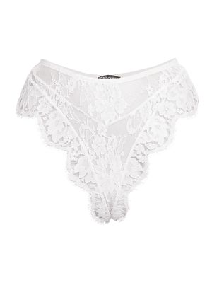 Women's Bianco High-Waisted Lace Brief - Bianco Ottico - Size Medium