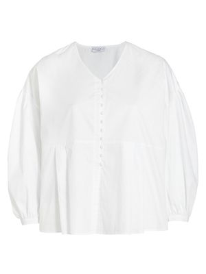 Women's Billie Poplin Balloon-Sleeve Shirt - White - Size 14 - White - Size 14