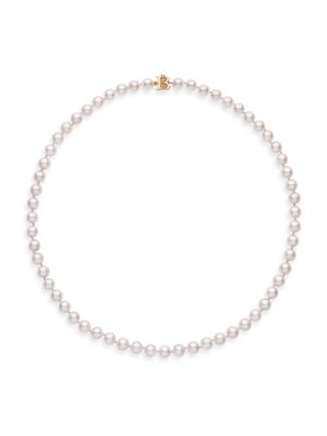 Women's Birks 18K Yellow Gold & Akoya Pearls Necklace - White