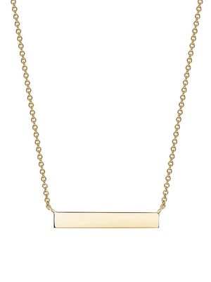 Women's Birks Essentials 18K Yellow Gold Horizontal Bar Pendant Necklace - Gold
