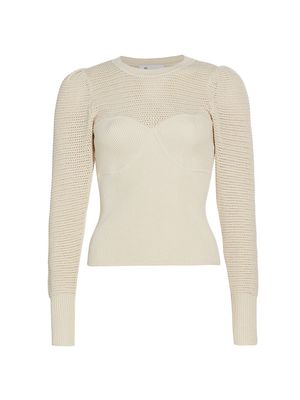 Women's Blair Rib & Open Knit Sweater - Dune - Size XS - Dune - Size XS