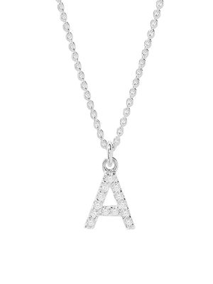 Women's Blaire Sterling Silver & 0.3-1.1 TCW Lab-Grown Diamond Initial Pendant Necklace - Initial A